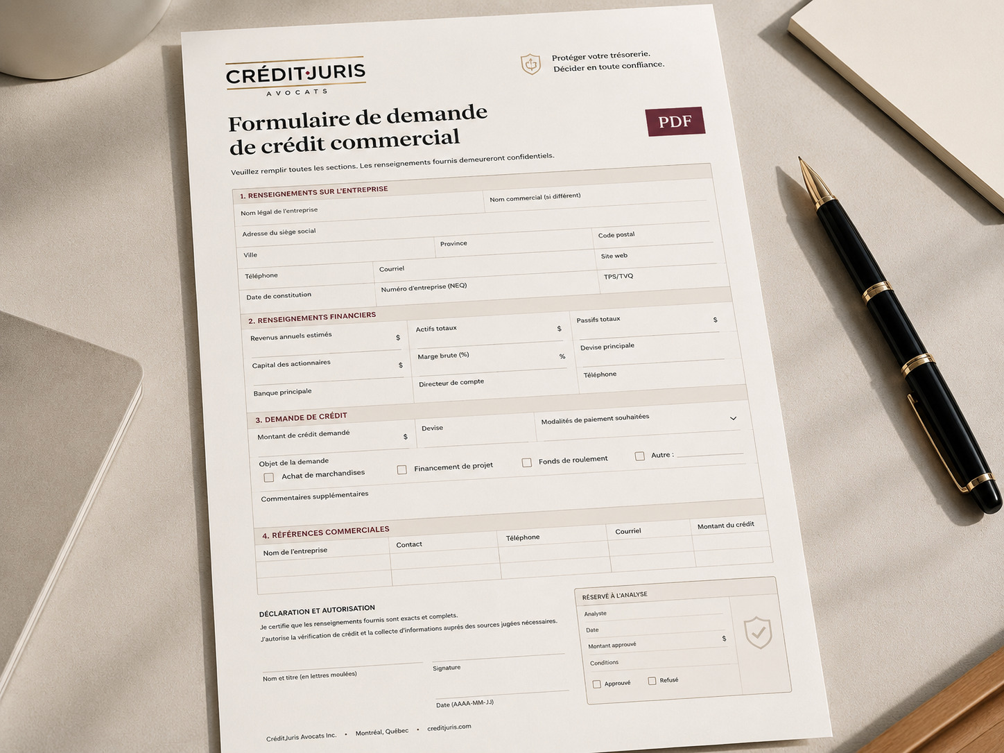 CreditJuris commercial credit application form