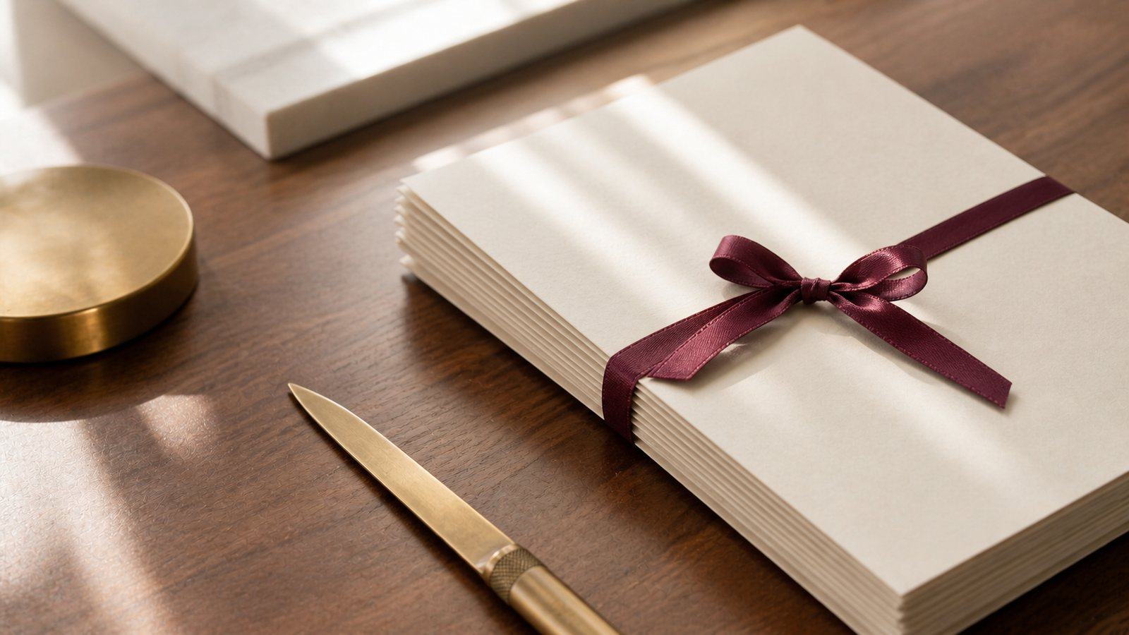 Stack of CreditJuris documents bound by a burgundy ribbon